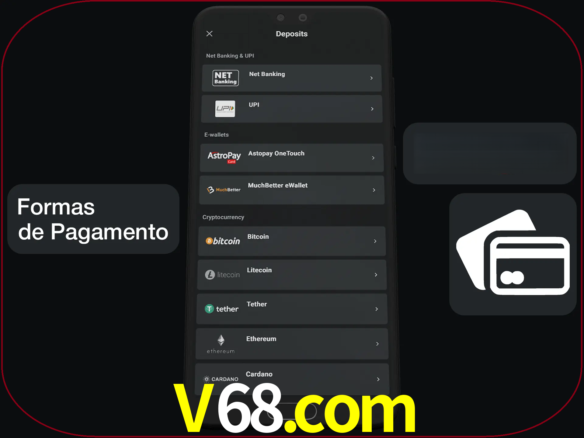 Escolha a forma de pagamento de sua preferência.